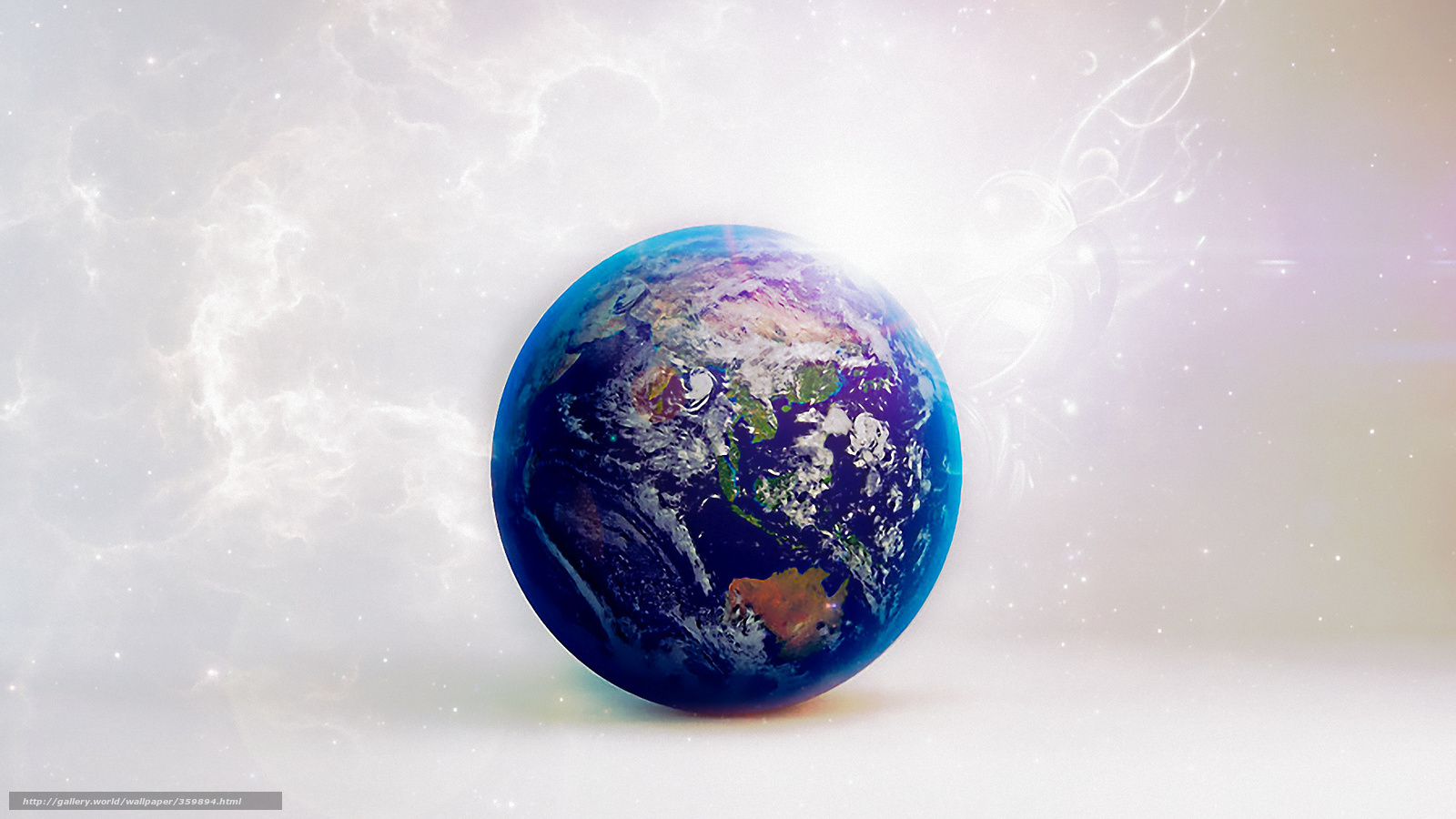 Earth from space with light effects