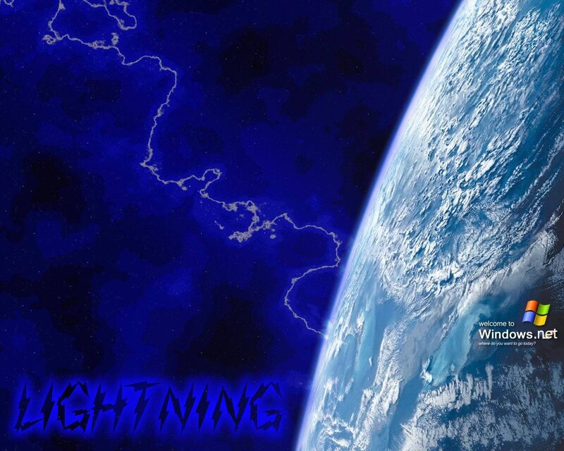 Earth from space with lightning