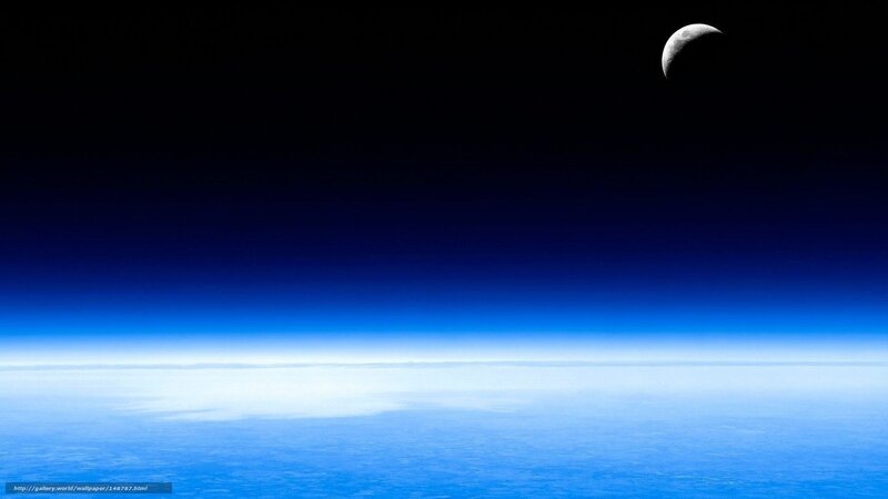 Earth from space with moon