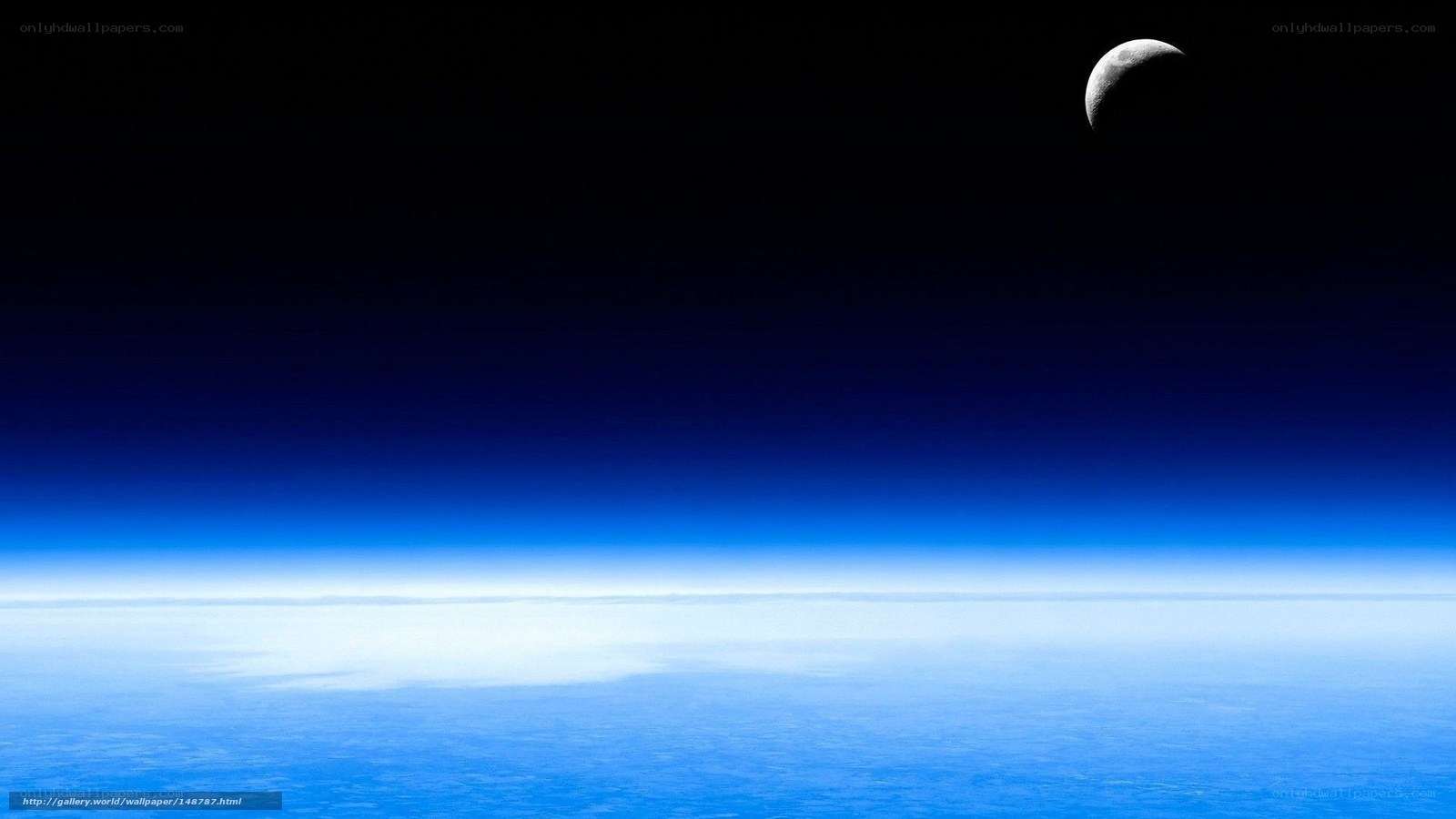 Earth from space with moon