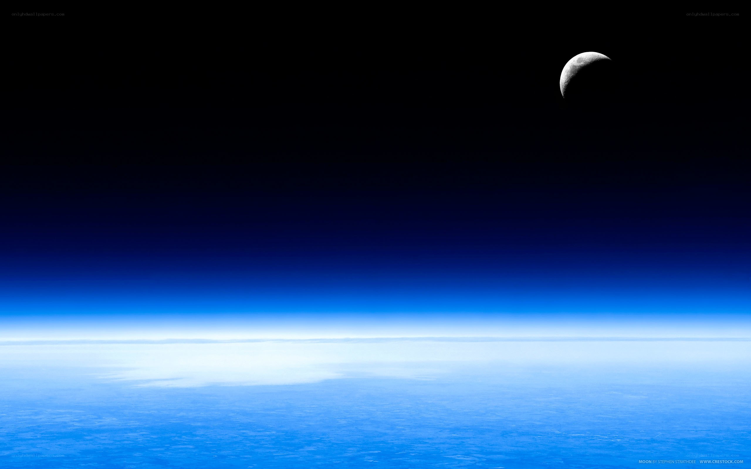 Earth from space with moon