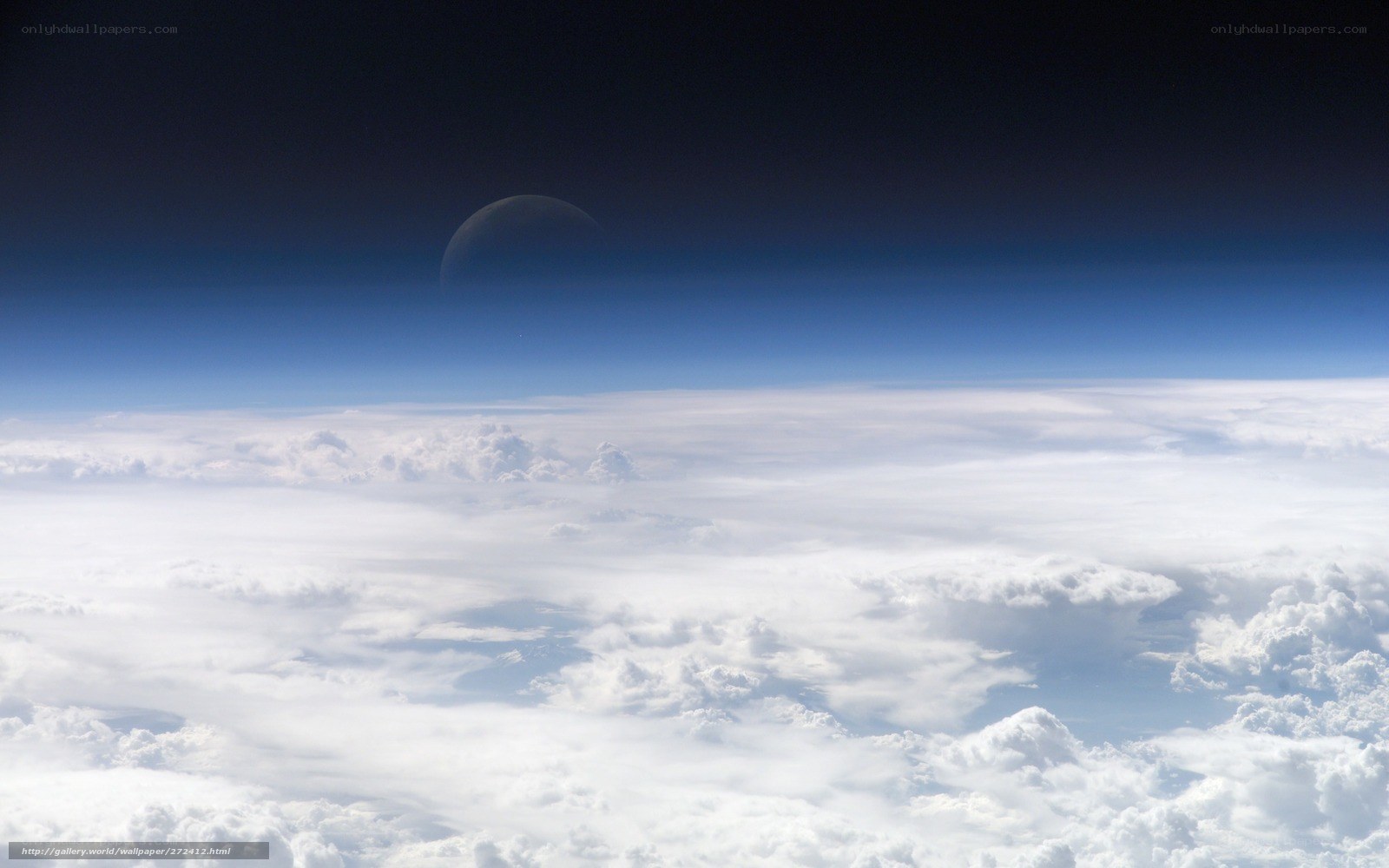 Earth from space with moon