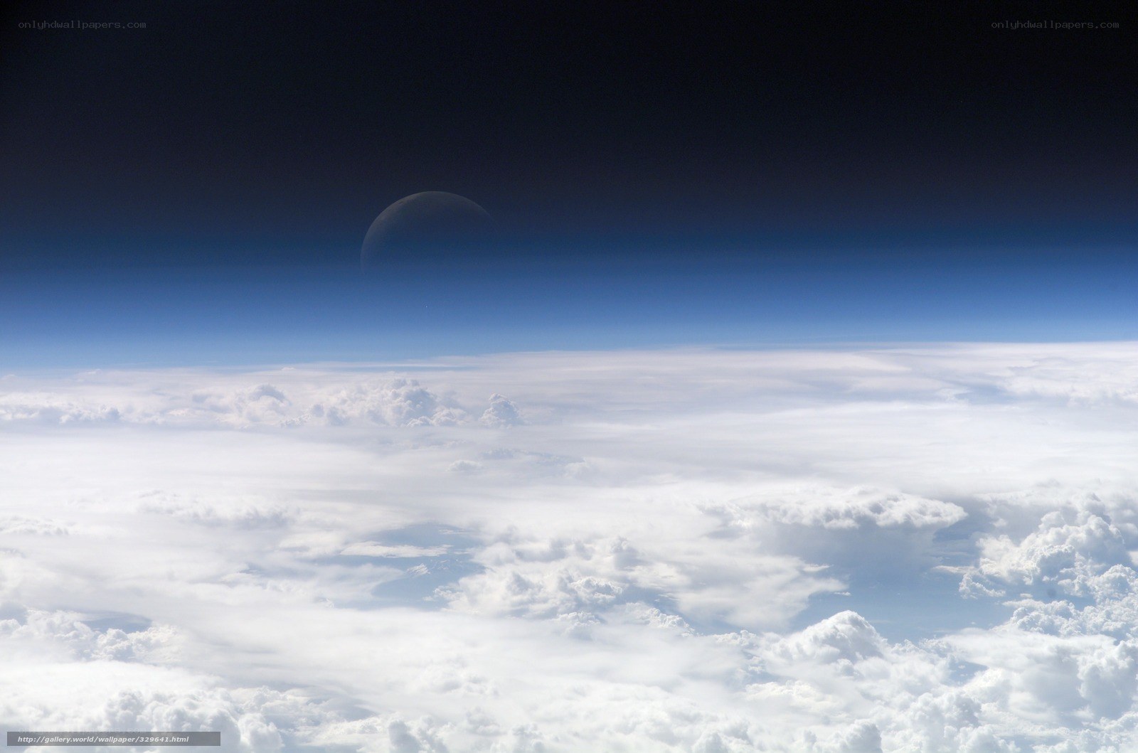 Earth from space with moon