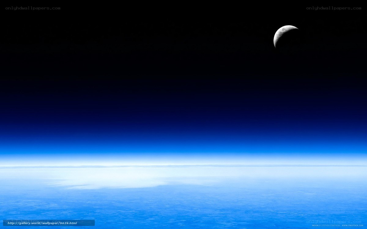Earth from space with moon