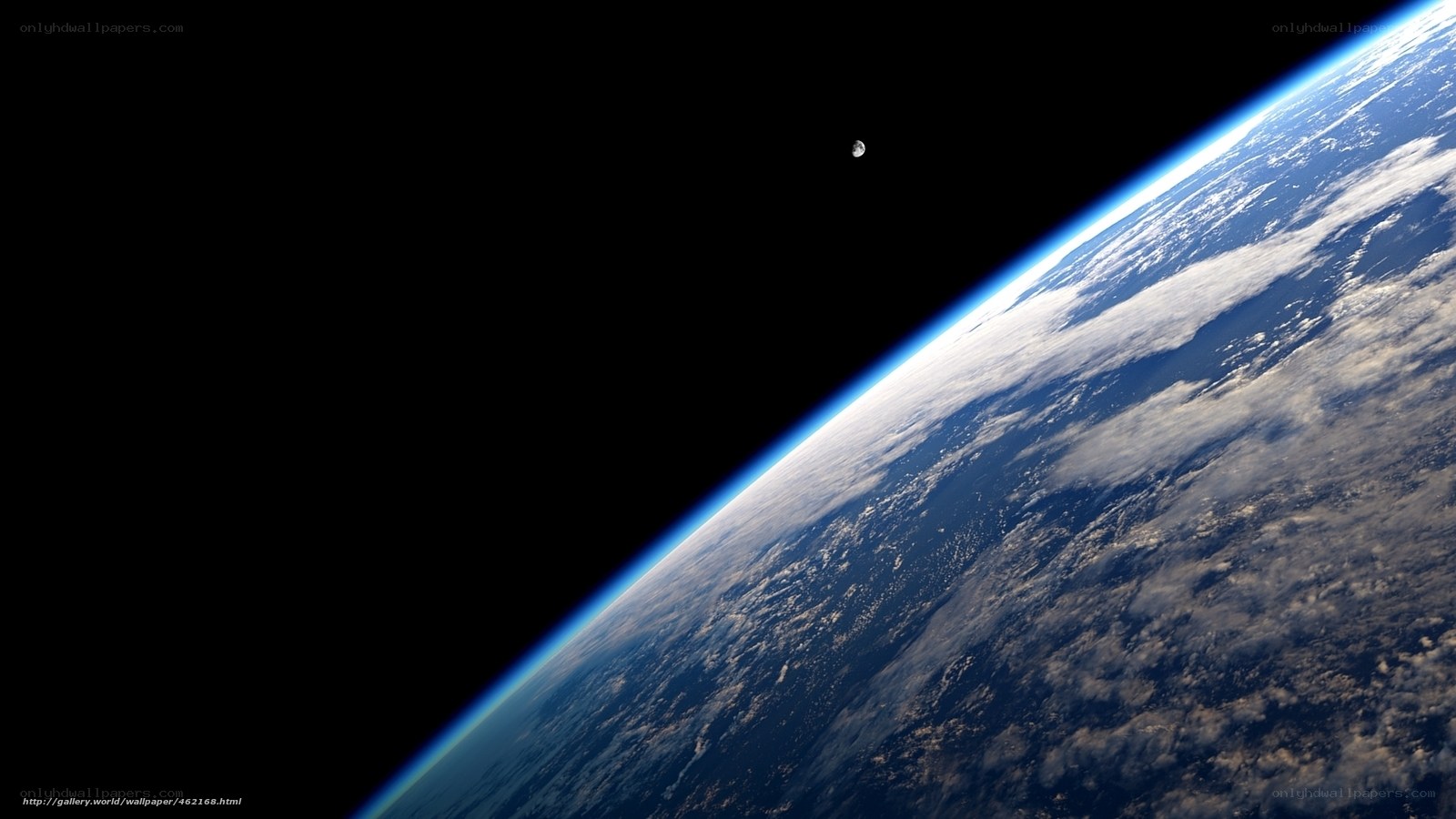 Earth from space with moon