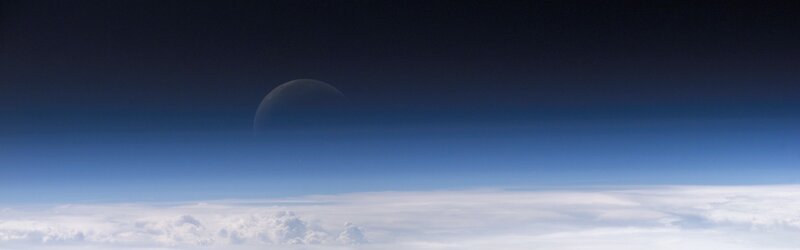 Earth from space with moon