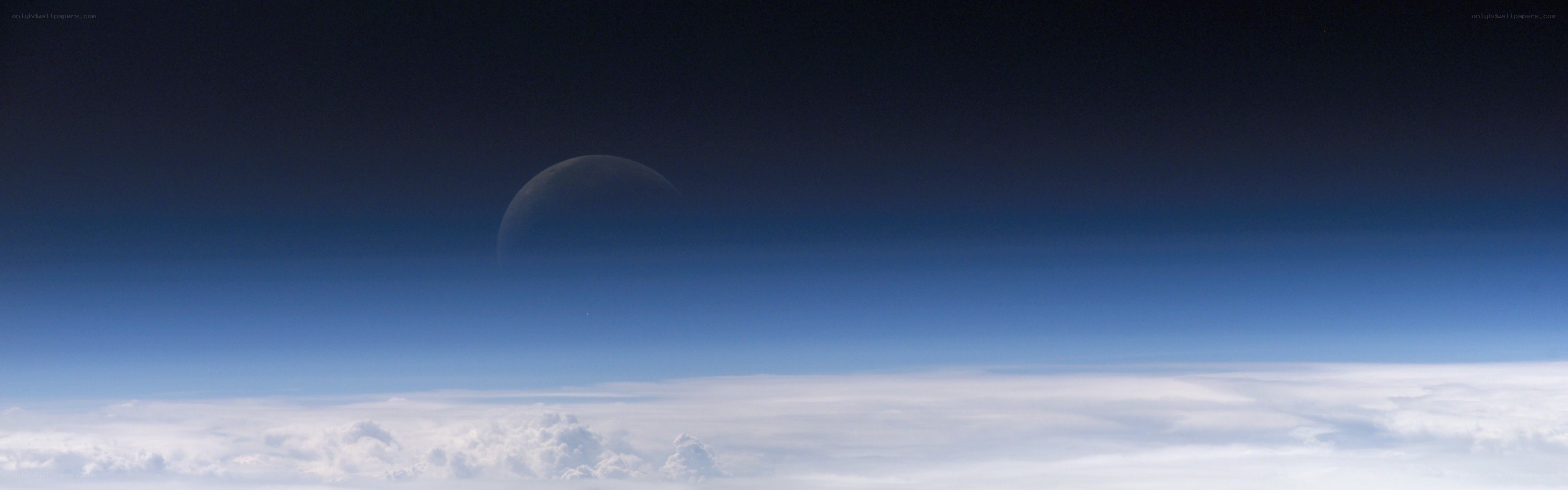 Earth from space with moon