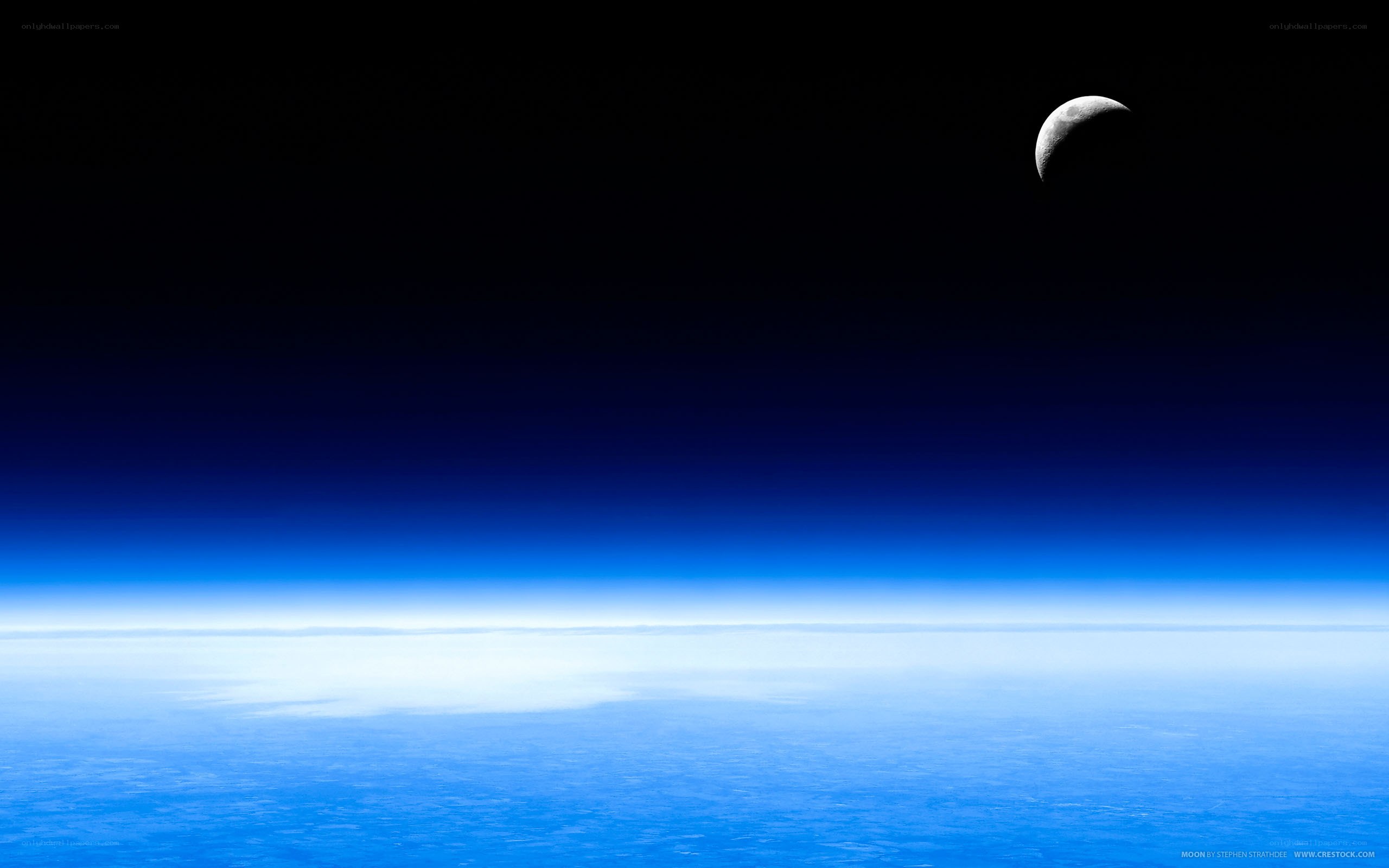 Earth from space with moon