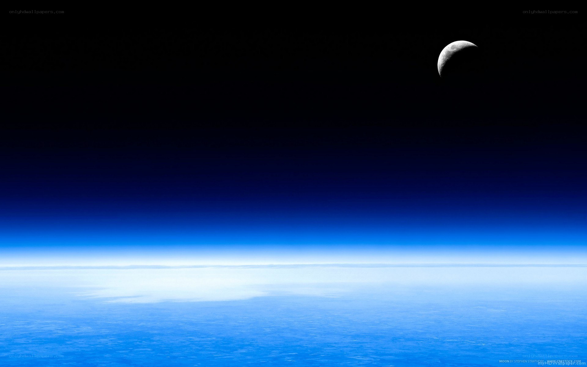 Earth from space with moon