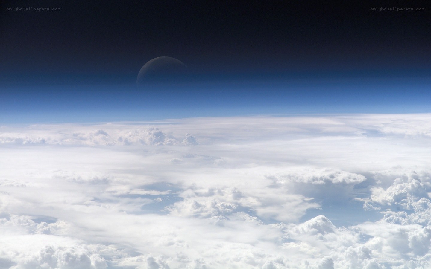 Earth from space with moon