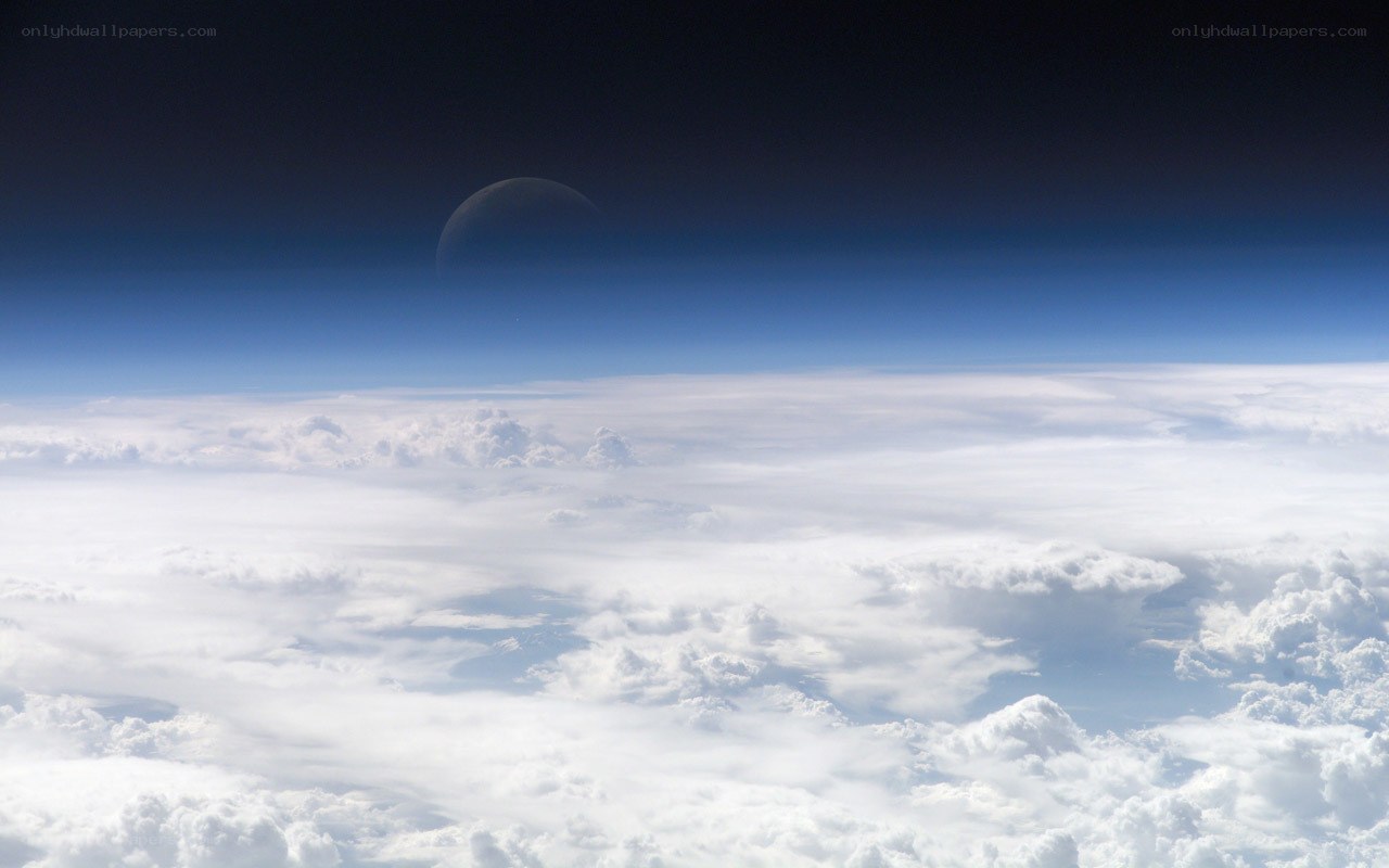 Earth from space with moon