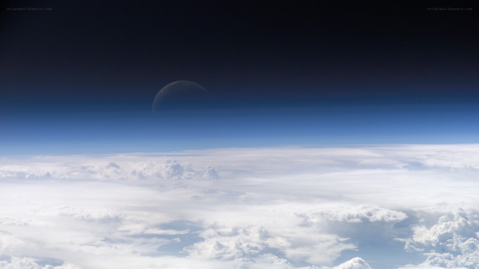 Earth from space with moon