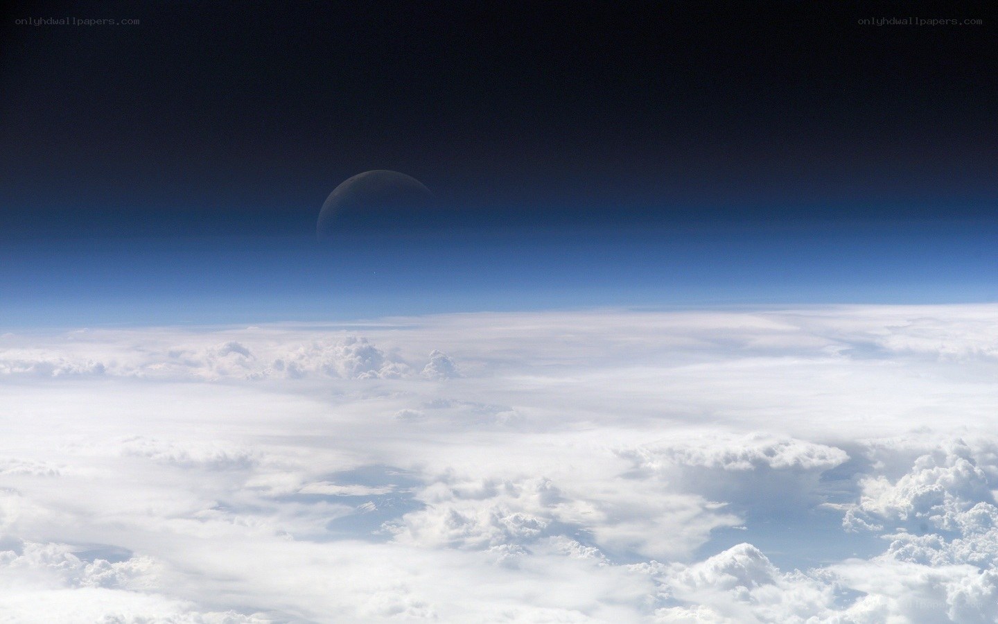 Earth from space with moon