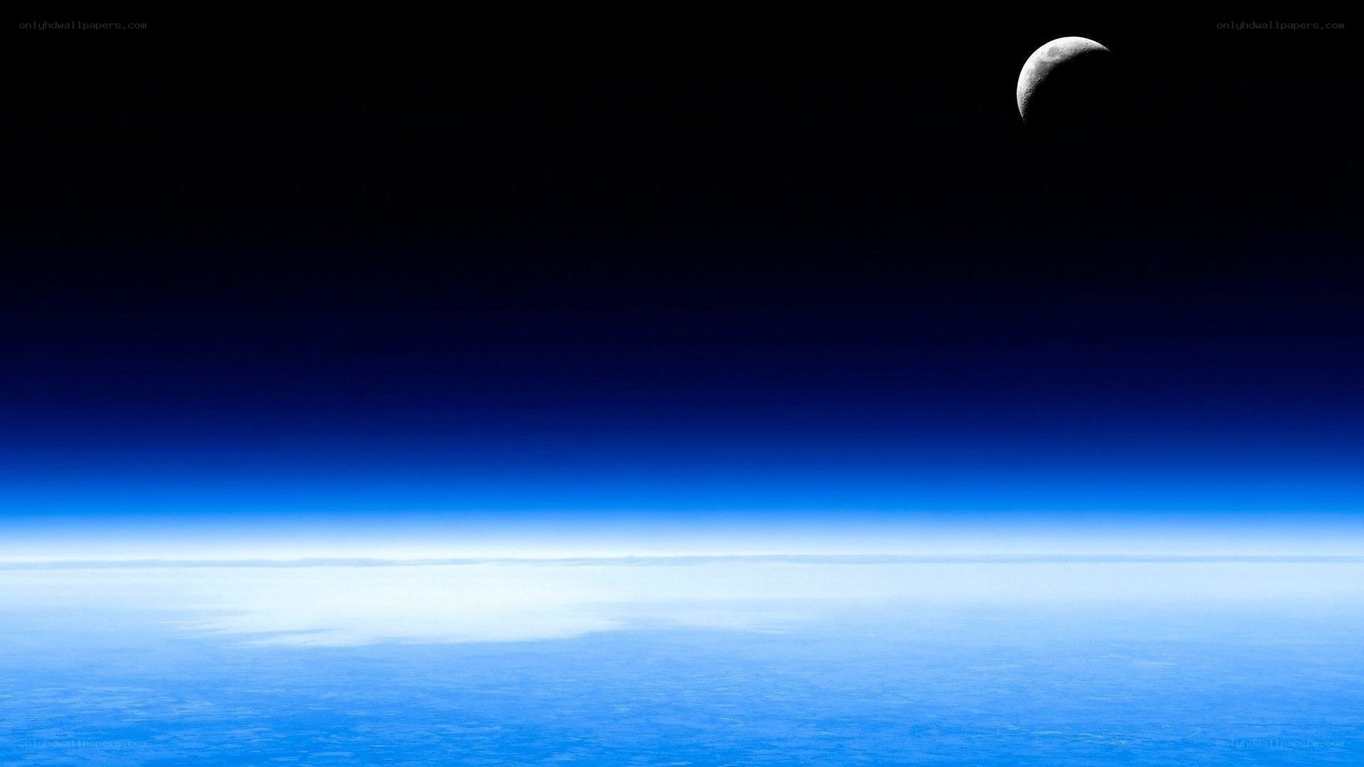 Earth from space with moon