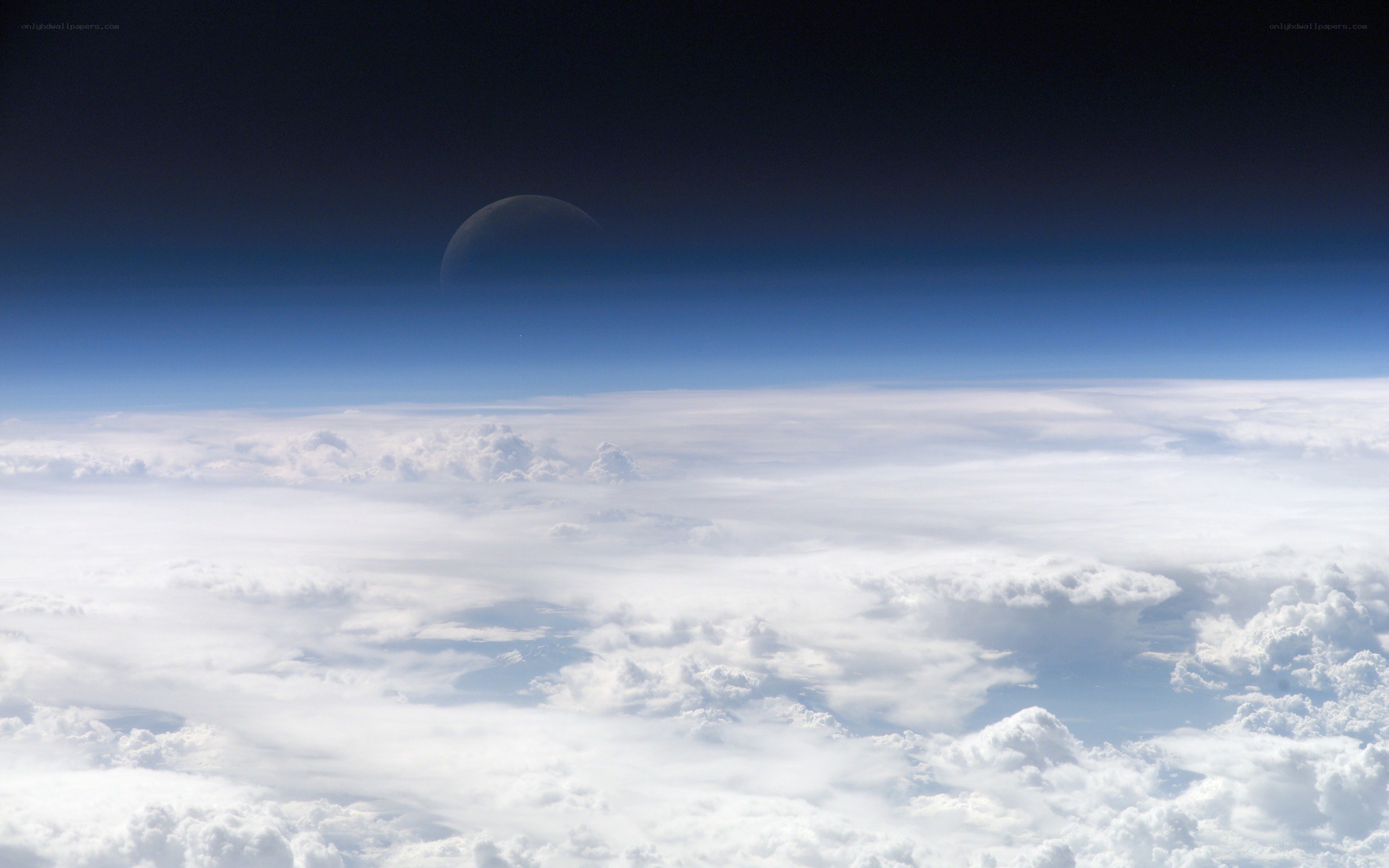 Earth from space with moon