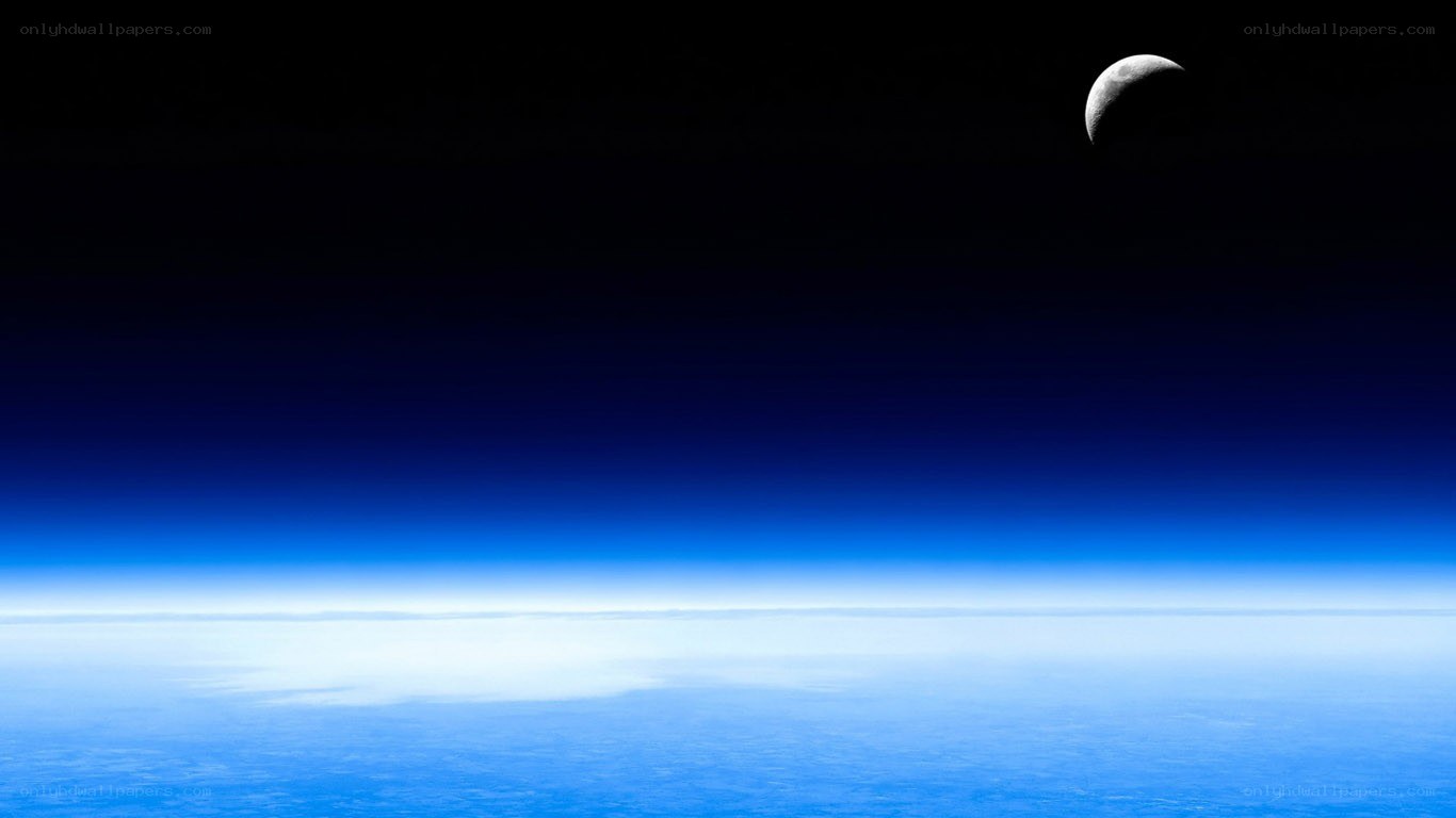Earth from space with moon