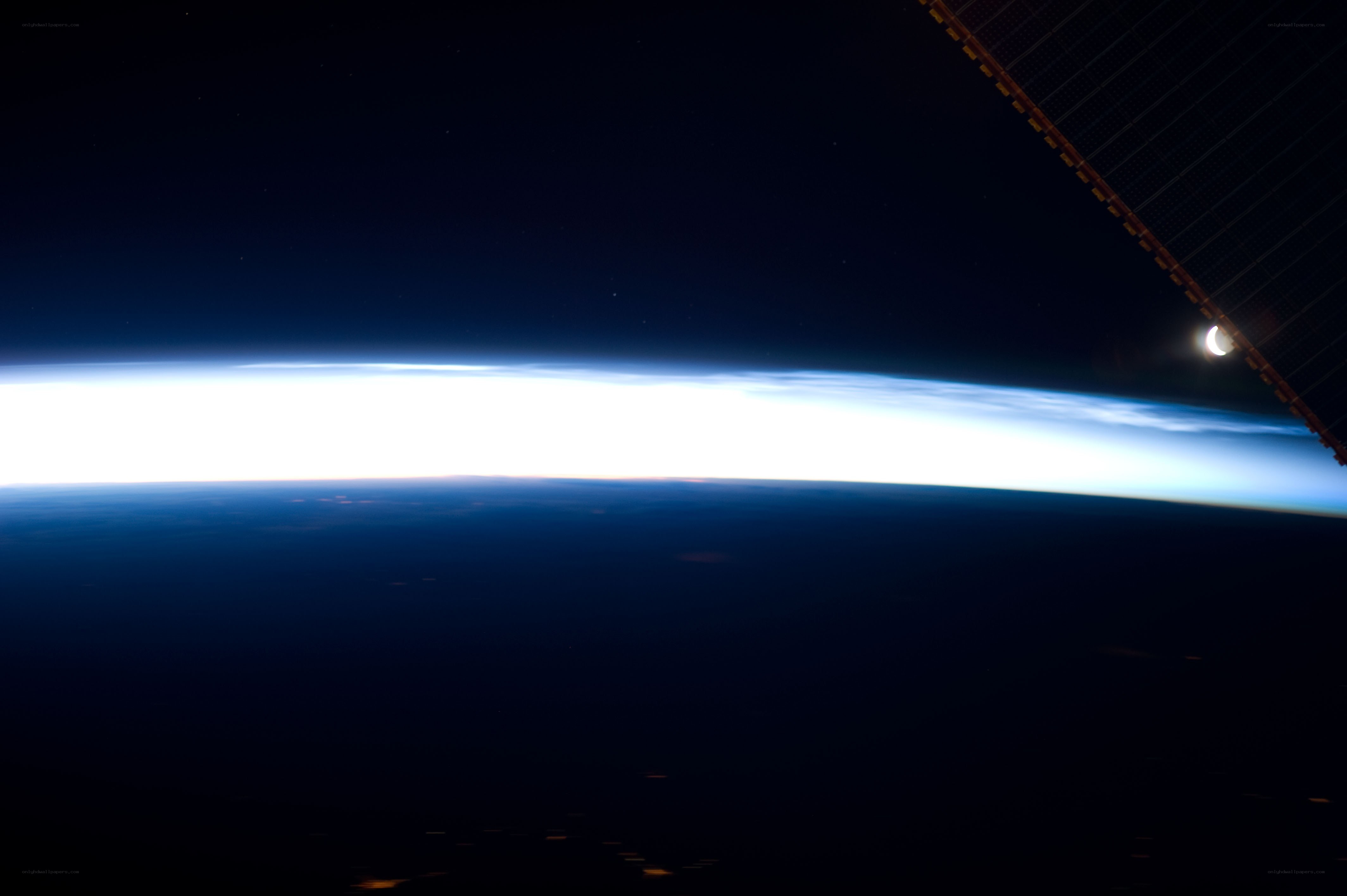 Earth from space with moon
