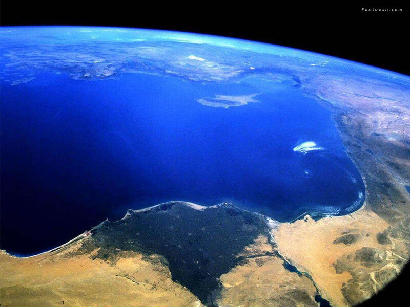 Earth from space with ocean