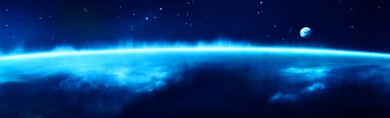 Earth from space with planet