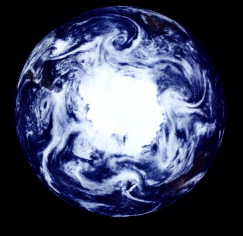 Earth from space with polar ice