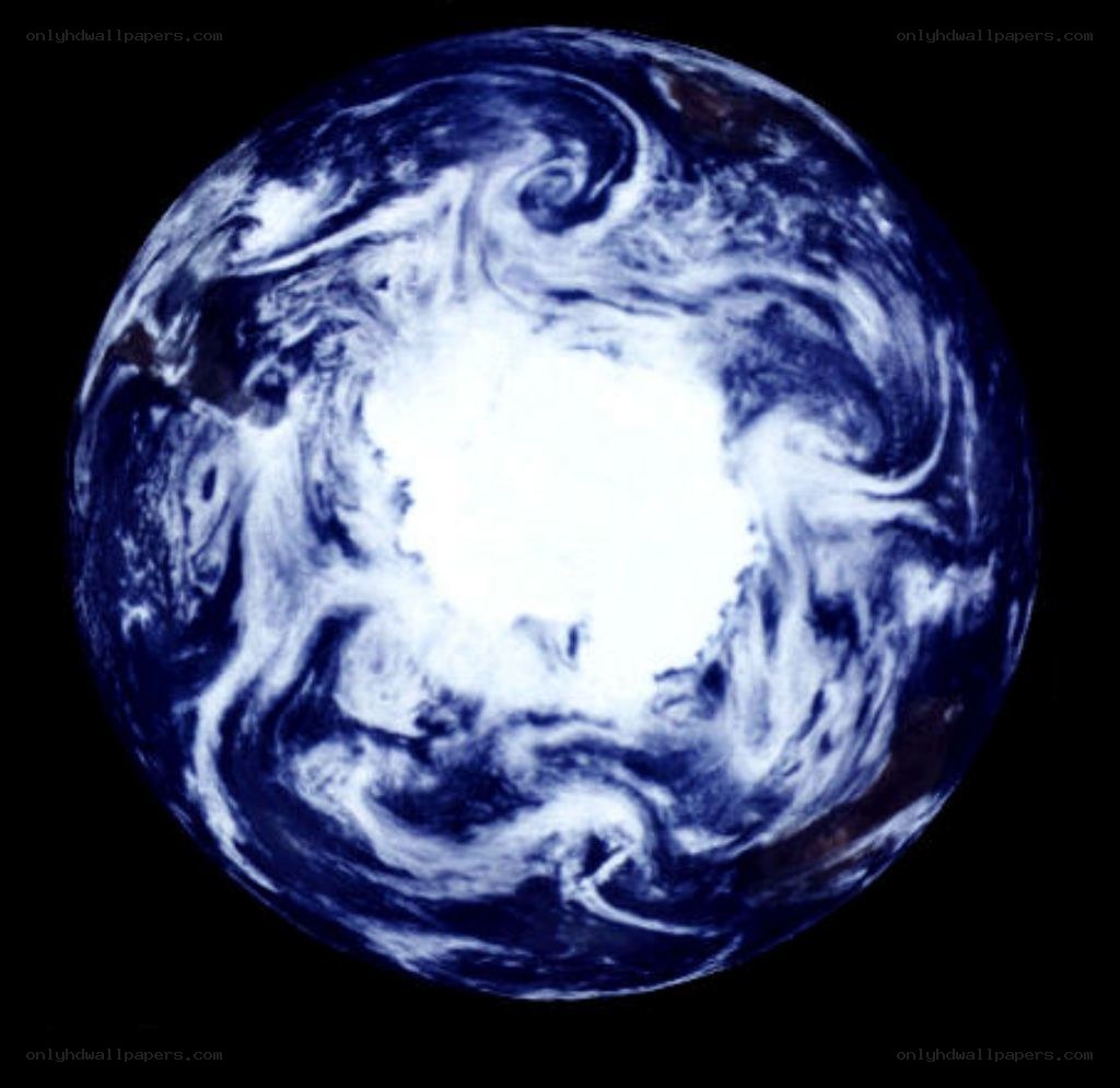 Earth from space with polar ice