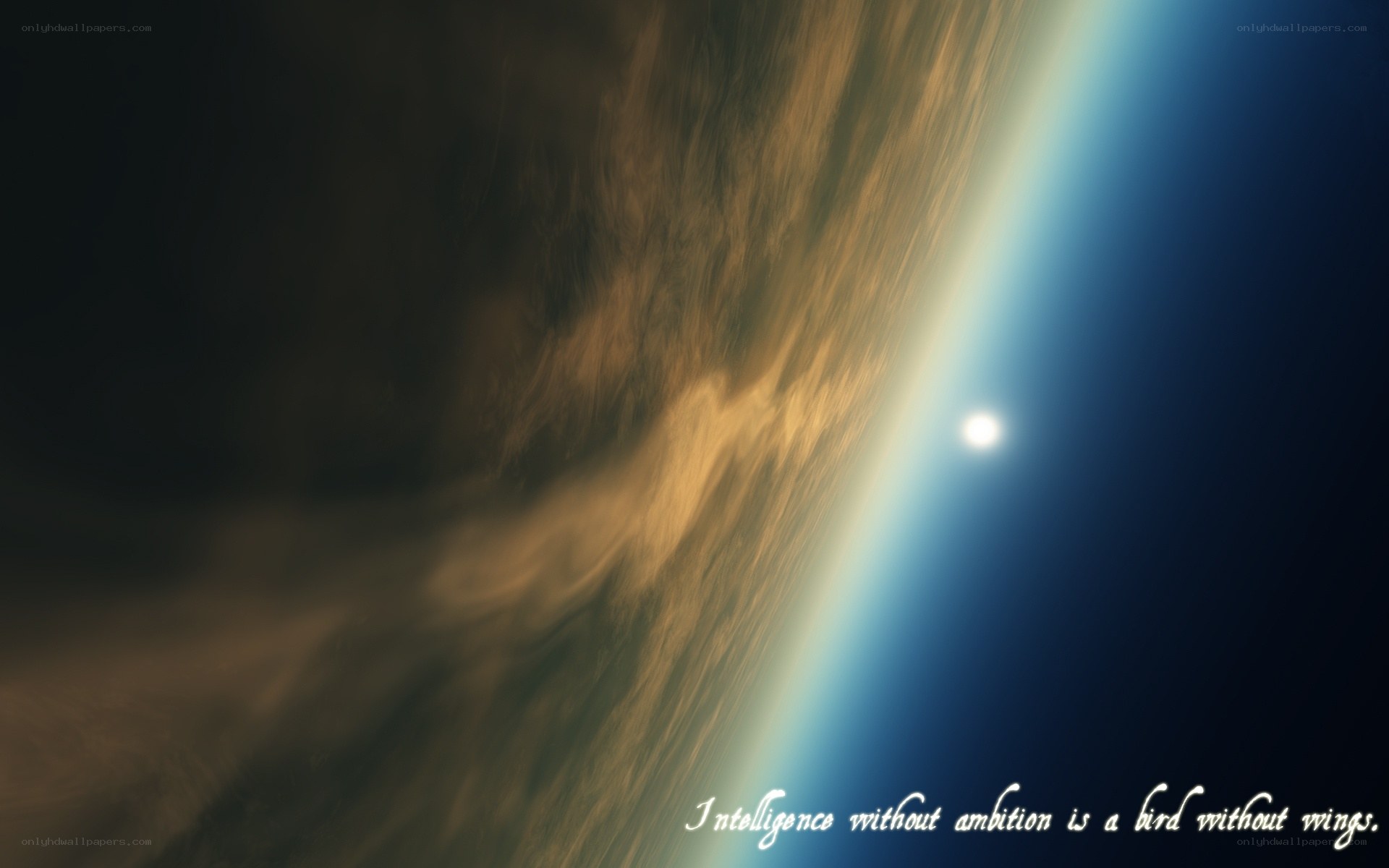 Earth from space with quote