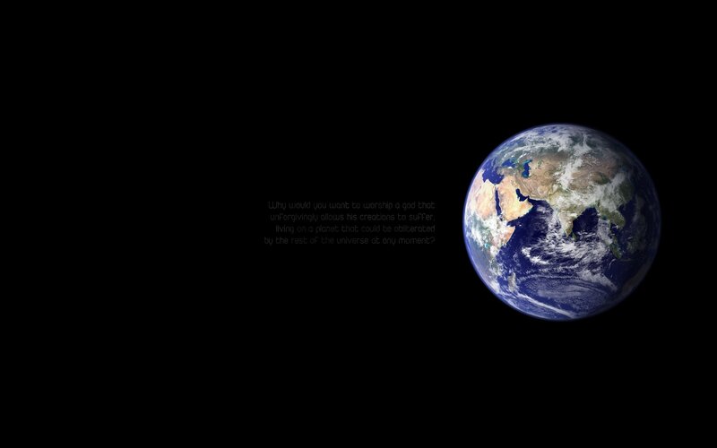 Earth from space with quote