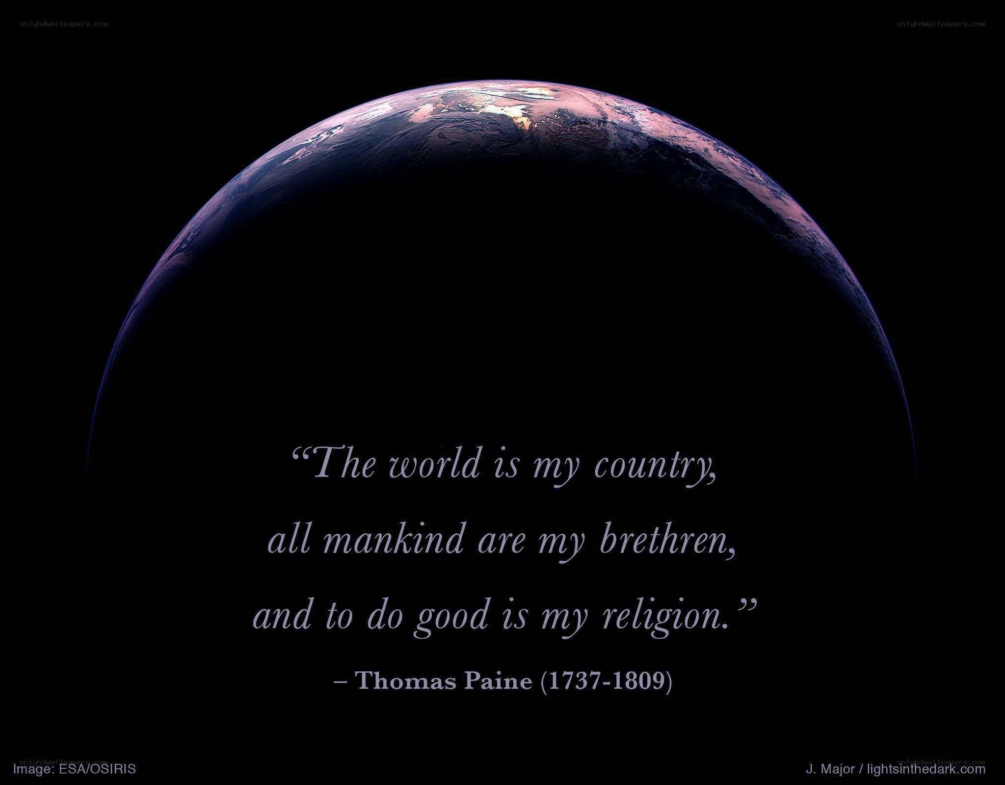 Earth from space with quote