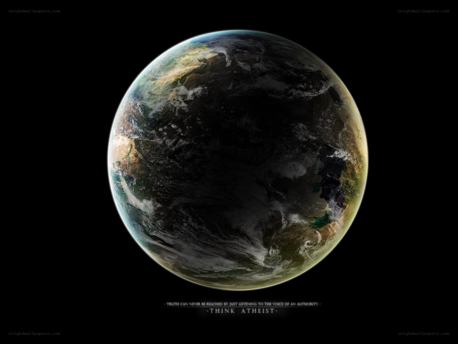 Earth from space with quote