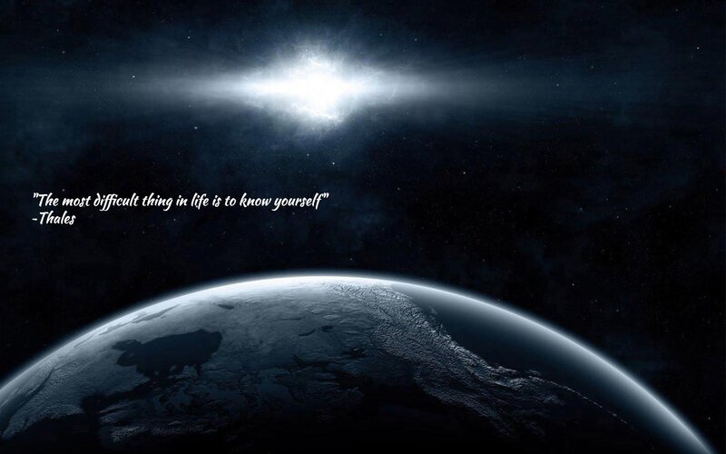 Earth from space with quote