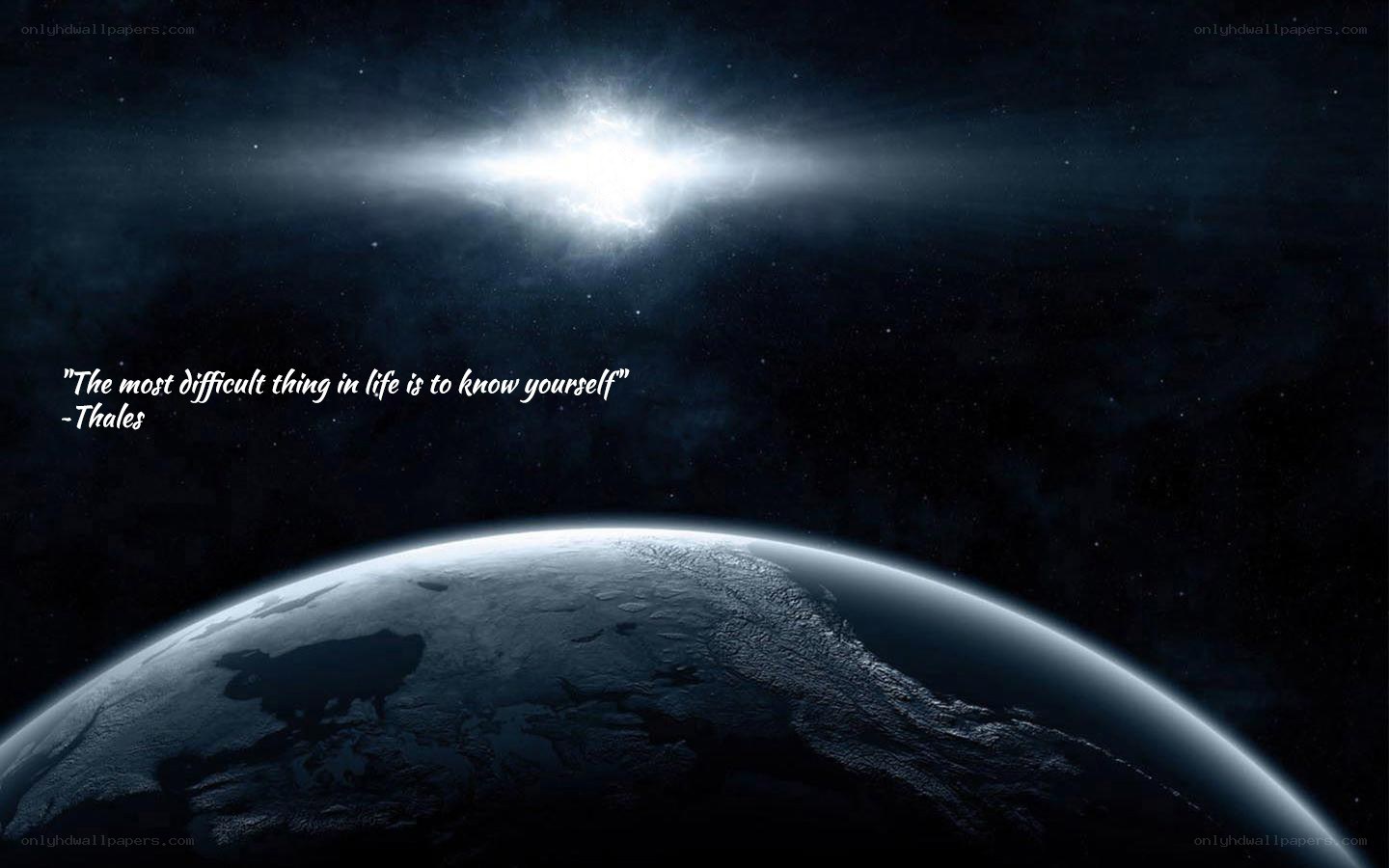 Earth from space with quote