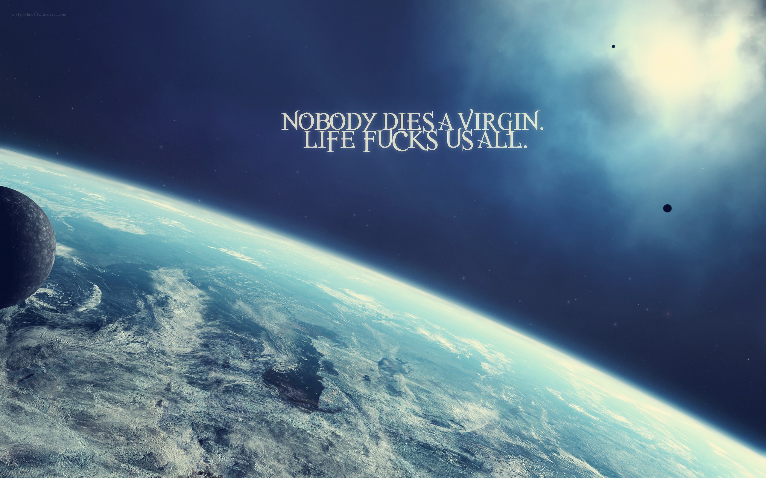 Earth from space with quote