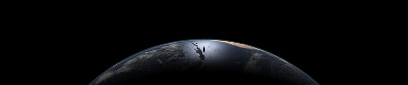 Earth from space with silhouette