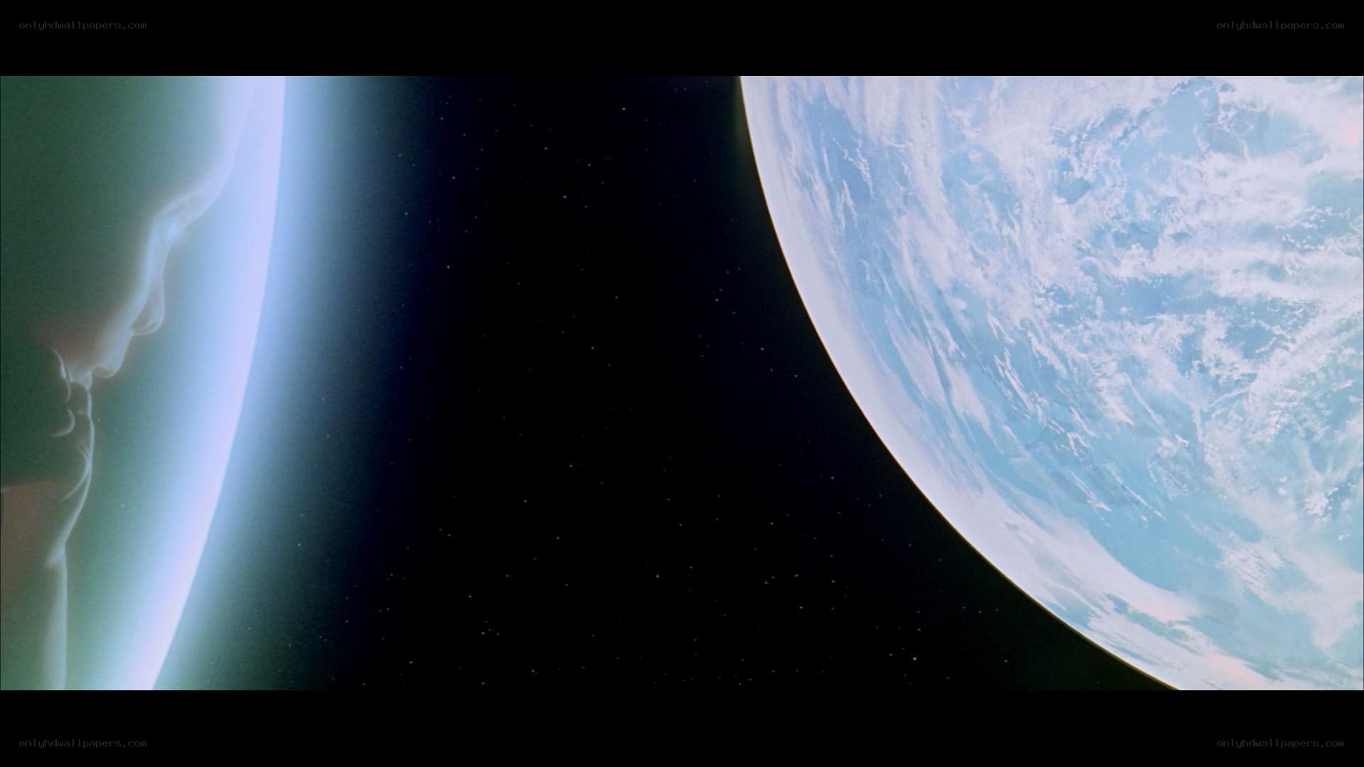 Earth from space with silhouette