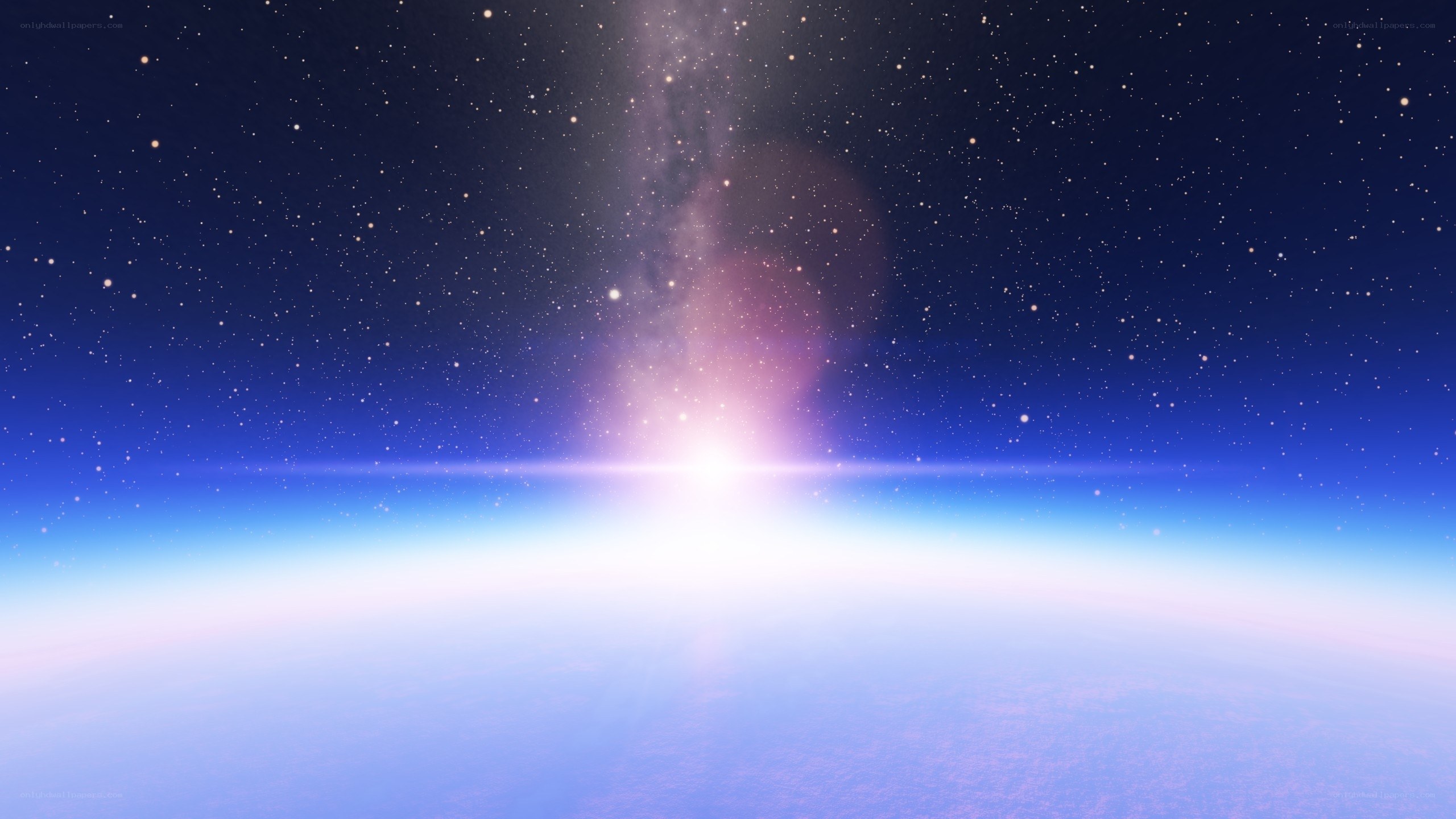 Earth from space with starburst
