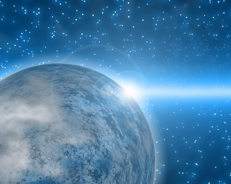 Earth from space with stars