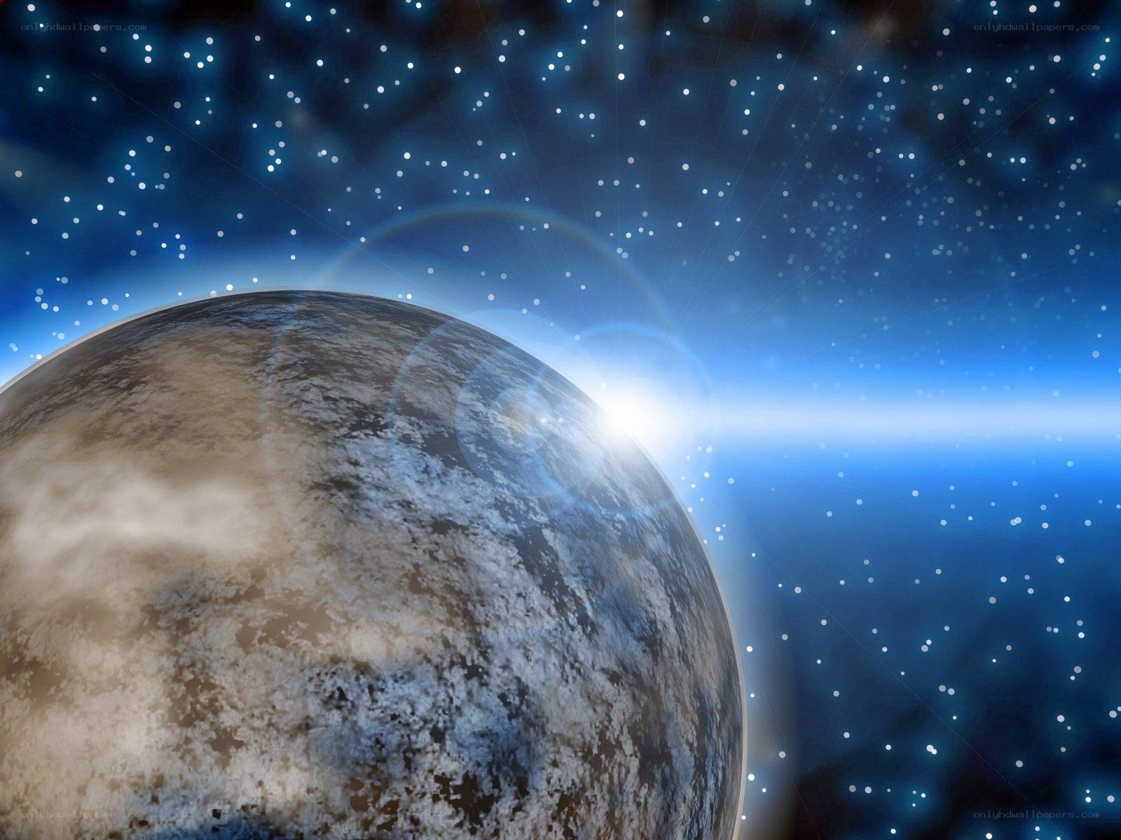 Earth from space with stars