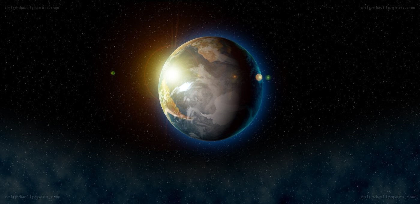 Earth from space with stars