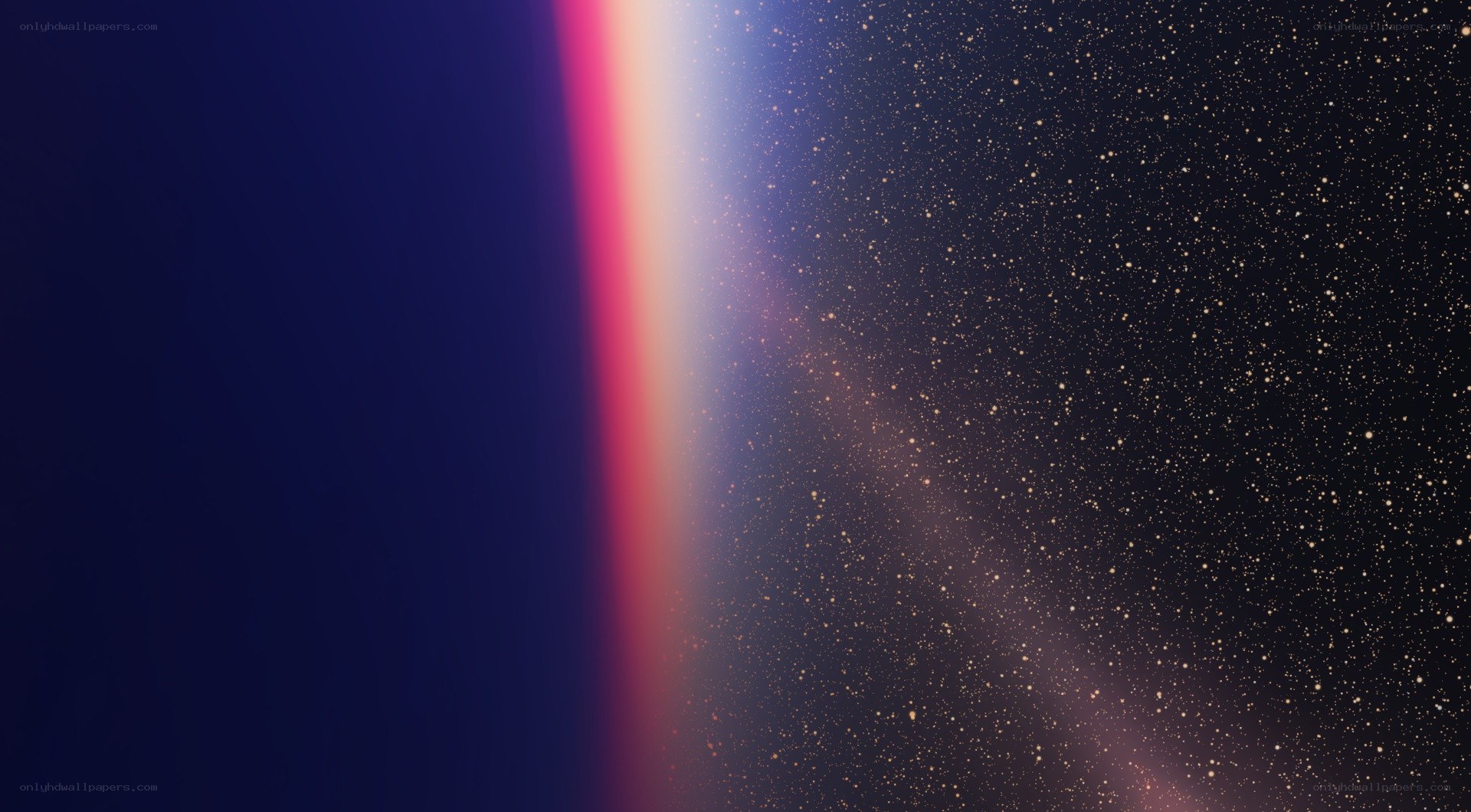 Earth from space with stars