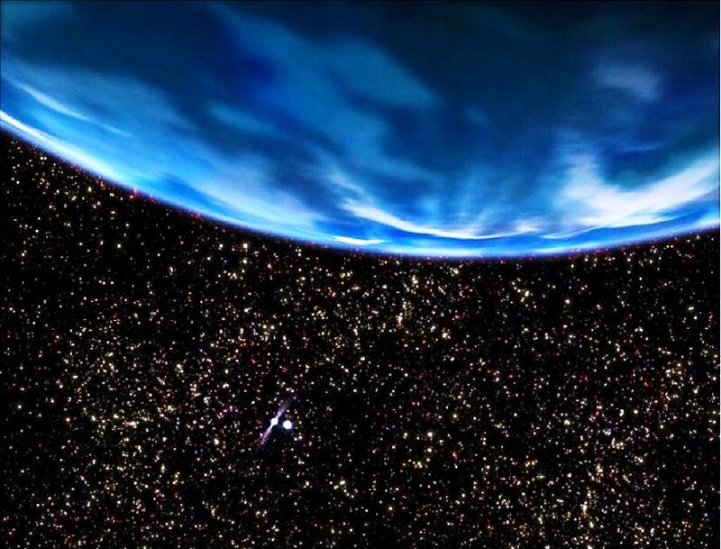 Earth from space with stars