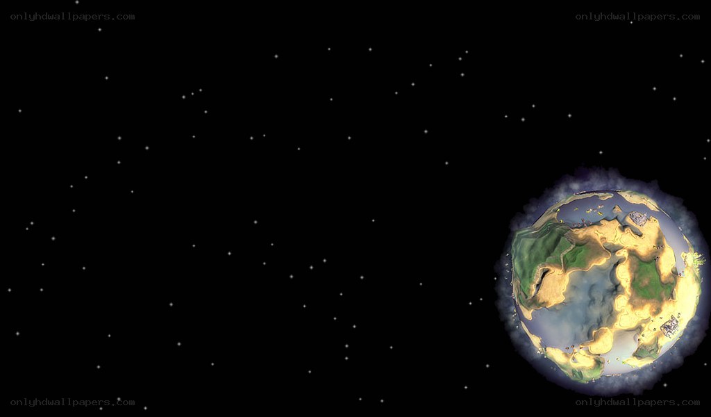 Earth from space with stars