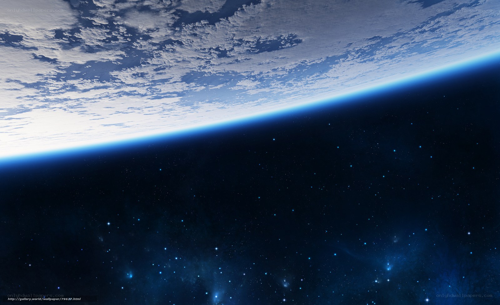 Earth from space with stars