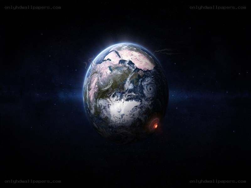 Earth from space with storm