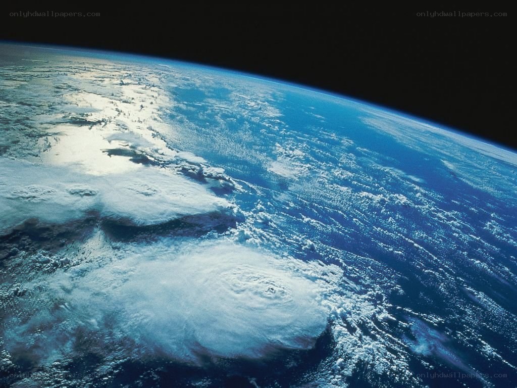 Earth from space with storm