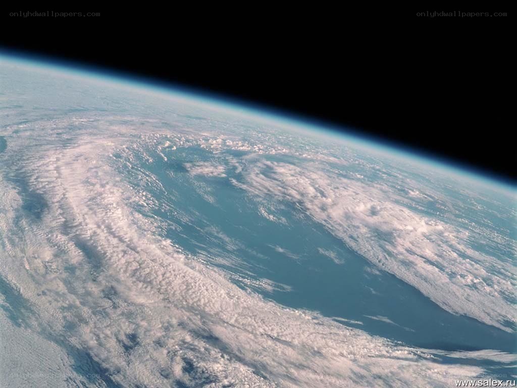 Earth from space with storm