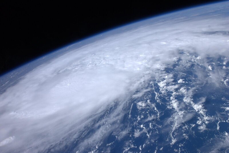 Earth from space with storm