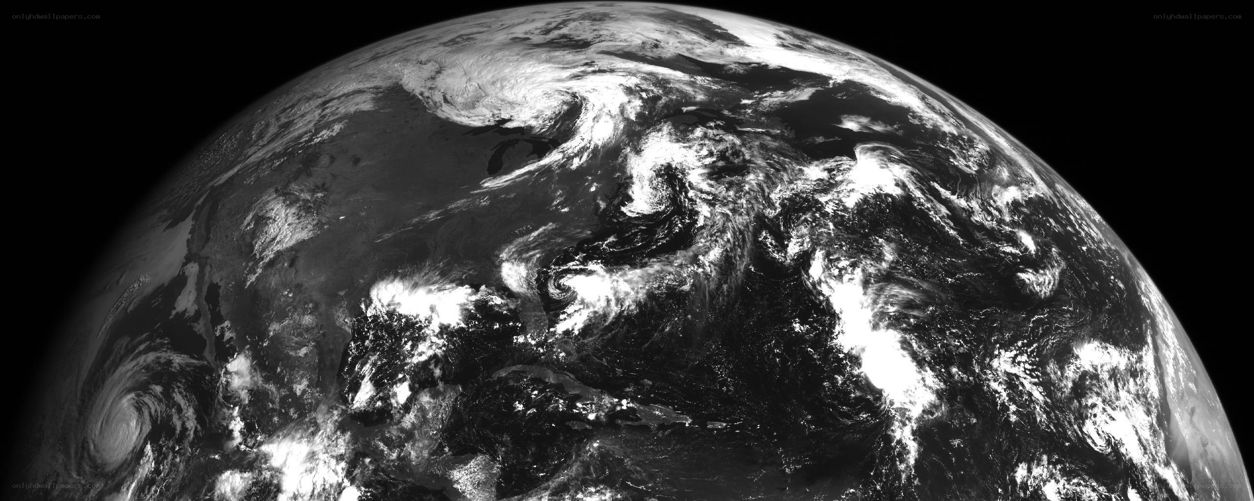 Earth from space with storm systems