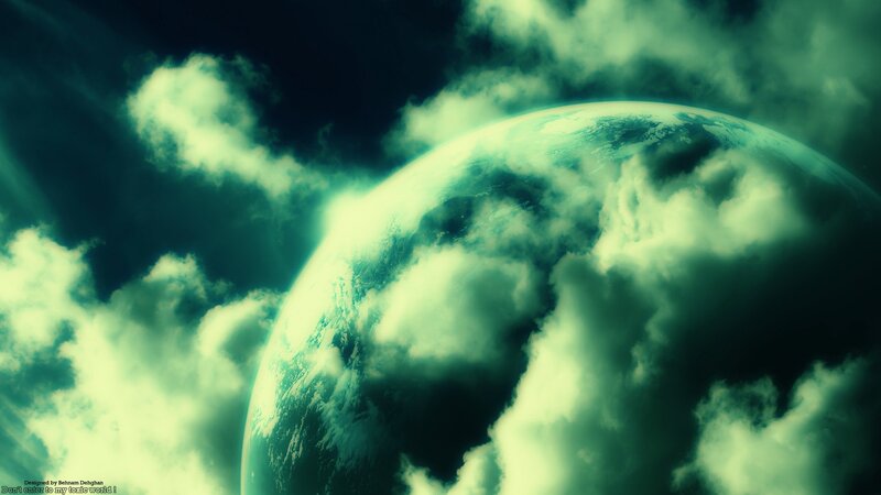 Earth from space with toxic clouds