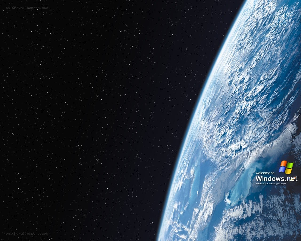 Earth from space with Windows.net logo