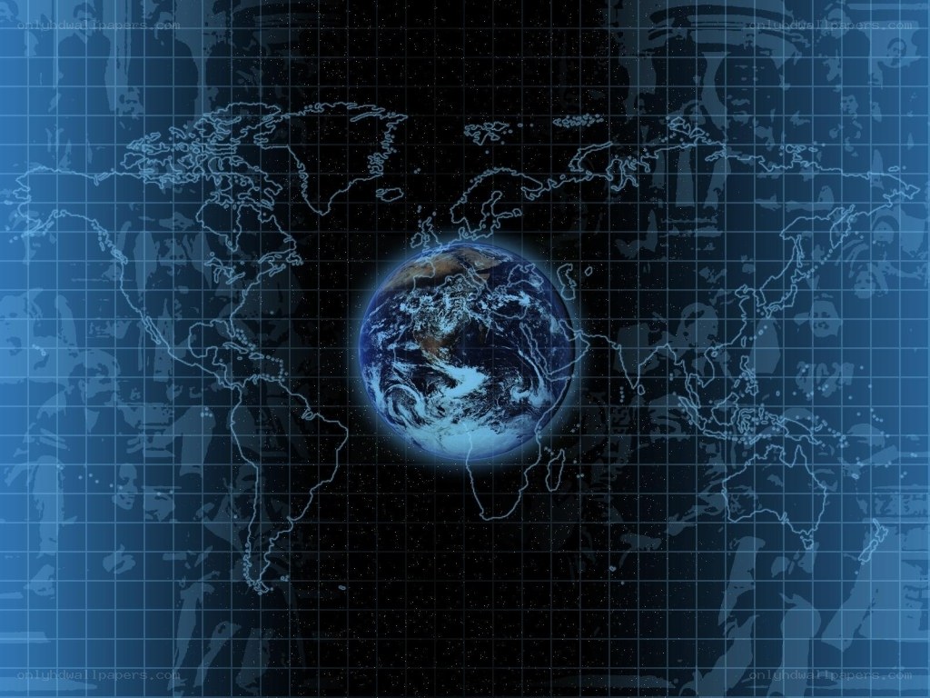 Earth from space with world map